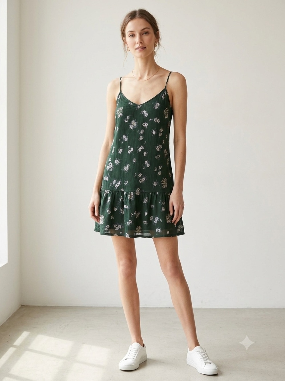 New Current Elliott Green Floral Dress